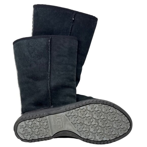 Ugg Original Black Tall Boots with Sheepskin Lining & Braided Back Detail - men' - Picture 6 of 6
